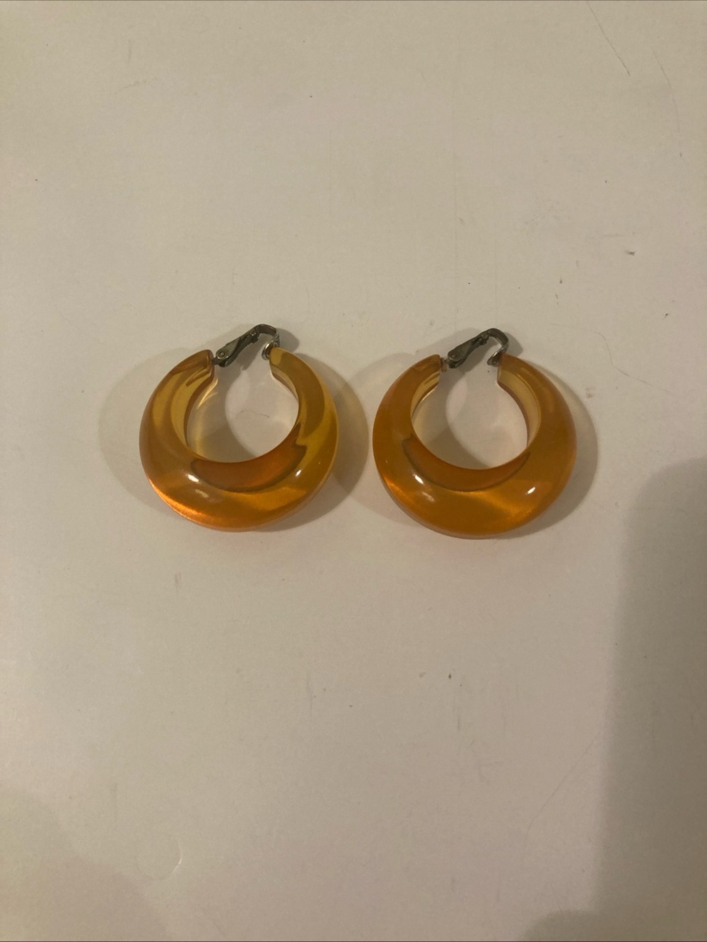 Amber Hoop Resin Earrings - Women Jewelry